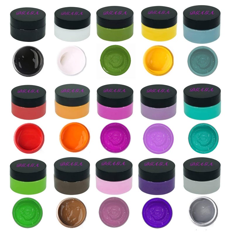 DGAGA 1.76 OZ*15 Colors Chalk Paste for Stencils  Screen Printing Paste for Craft  DIY Chalk Craft Paint Kit Art Supplies Painting on Home Decor Wood Furniture Chalkboard Fabric Screen Printing Ink - Image 1
